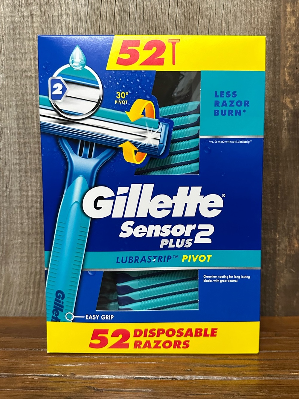 Gillette Sensor2 Plus Pivoting Head + Lubrastrip Men’s Disposable Razors 52 ct